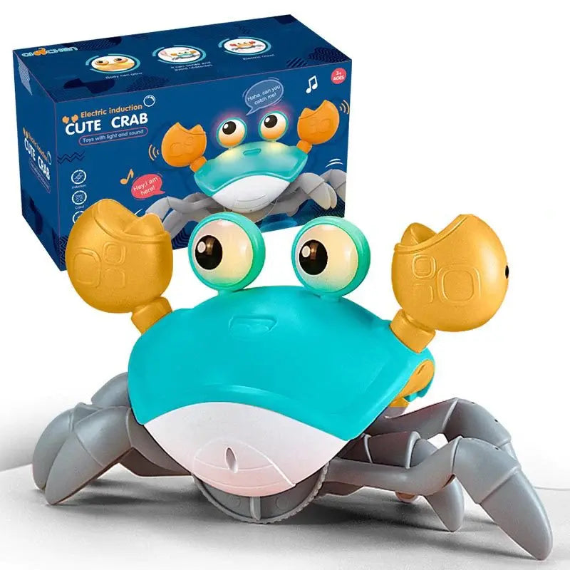 Yellow Crawling Crab Toys with Light Up, Interactive Musical Toy with  Automat