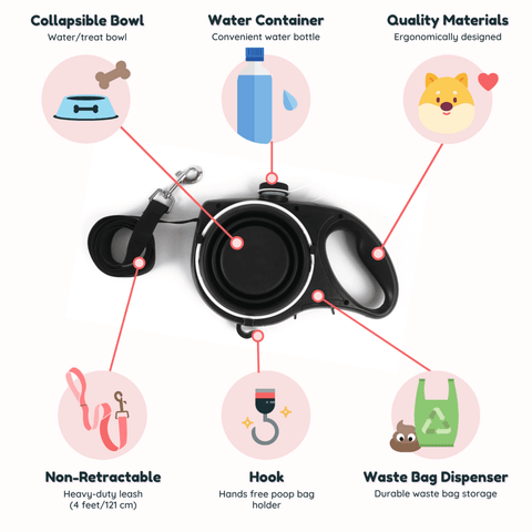 All in One Dog Leash (Non-Retractable) - Silly Doggo